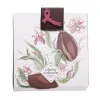 Boîte de chocolats Ilbarritz noir lait et sa bouchée Octobre Rose emballage bouchée fraise chocolat ruban rose