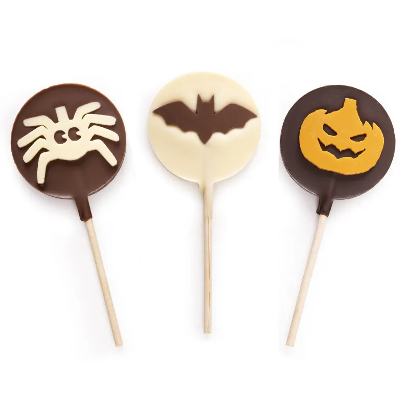 Sucettes trois chocolats Halloween frandises enfants chocolat artisanal