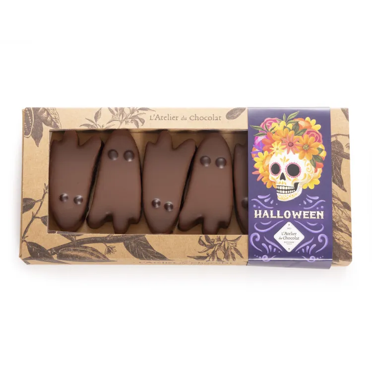 Fantômes guimauve fraise chocolat lait halloween
