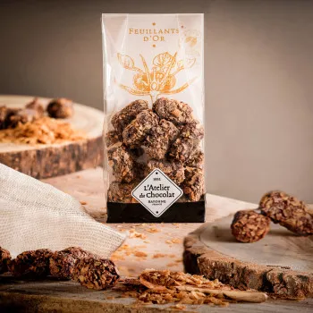 Craquez pour les Feuillants d’Or, de délicates gourmandises associant chocolat, praliné et crêpe dentelle.