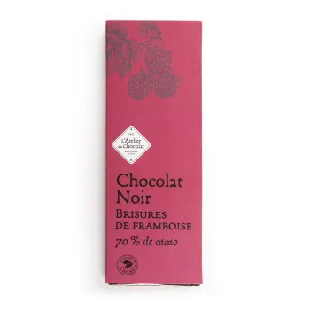 Tablette chocolat noir brisures de framboise