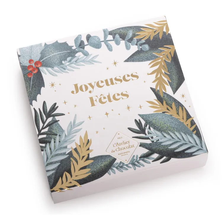 Carré de chocolat meilleurs vœux livraison express chocolats Noël coffret gourmand fin d'année cadeau idéal bonne année