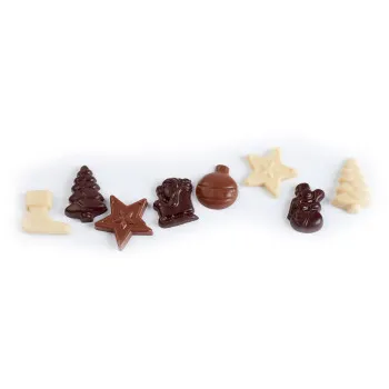 Friture trois chocolats de Noël livraison coffret cadeau chocolat artisanal de noël en 24h atelier du chocolat
