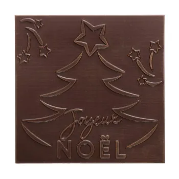 Boîte de chocolats Ilbarritz extra noir et son carré Joyeux Noël noir livraison cadeau chocolat artisanal de pâques