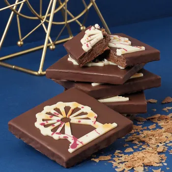 Mini carré Grande Roue praliné au chocolat au lait livraison chocolats de Noël cadeau gourmand de fin d'année