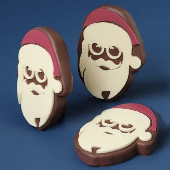 Père noël gianduja noisettes chocolat au lait livraison express cadeau chocolats de Noël cadeau gourmand fin d'année