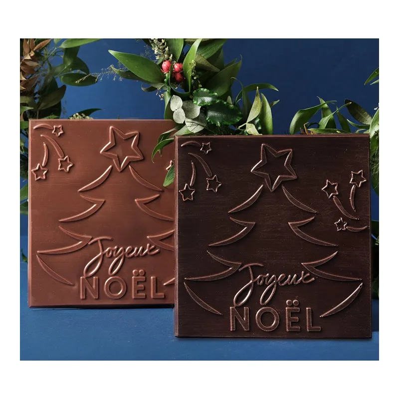 Carré de chocolat Joyeux Noël livraison rapide chocolats de noel coffret gourmand cadeau de fin d'année
