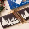TABLETTE FOURRÉE DE NOËL CHOCOLAT NOIR PRALINÉ SÉSAME PAYSAGE NEIGE JOYEUX NOEL LIVRAISON COFFRET CADEAU CHOCOLAT NOEL
