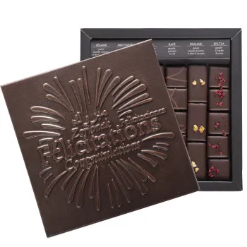 Boîte de chocolats extra noir Ilbarritz Félicitations noir