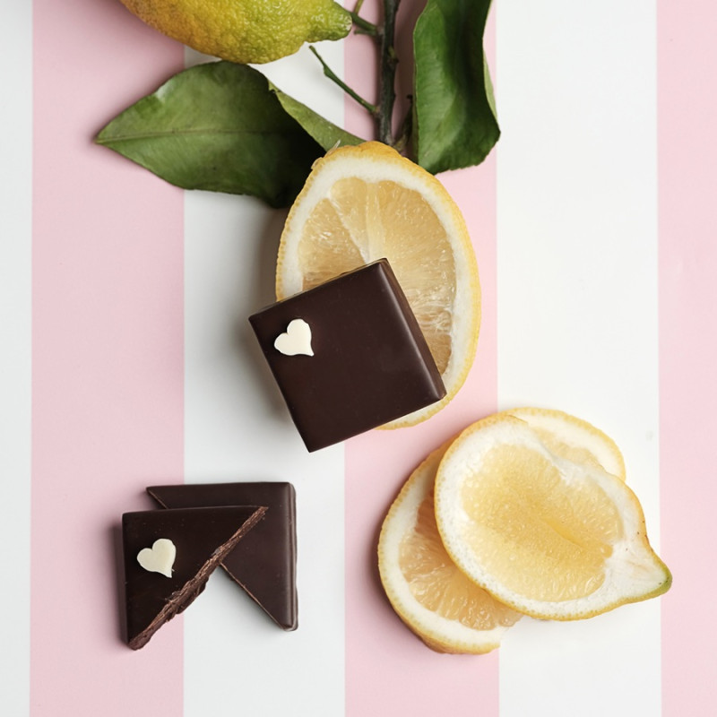 GANACHE LIMONCELLO CHOCOLAT NOIR COFFRET CADEAU CHOCOLATS SAINT VALENTIN ATELIER DU CHOCOLAT