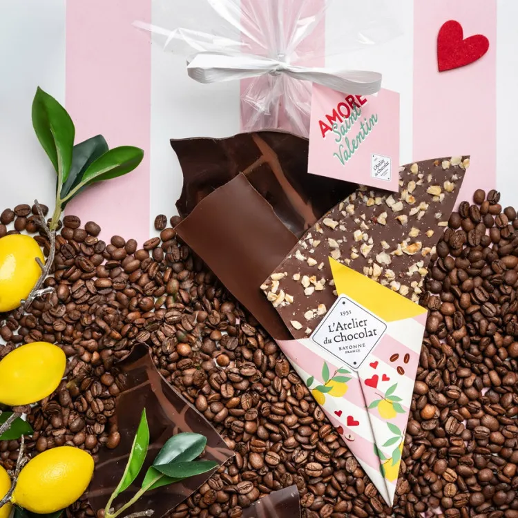 Bouquet de chocolat saint valentin et sa bouchée limoncello