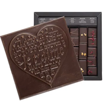 BOÎTE DE CHOCOLATS EXTRA NOIR JE T'AIME NOIR LIVRAISON COFFRET CADEAU ORIGINAL