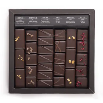 Boîte de chocolats extra noir Ilbarritz merci livraison cadeau chocolat artisanal livraison 24h atelier du chocolat