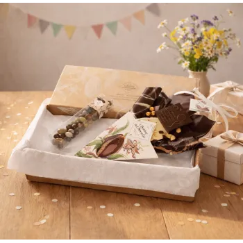 Bouquet de chocolat Joyeux anniversaire et sa réglette de galets des gaves