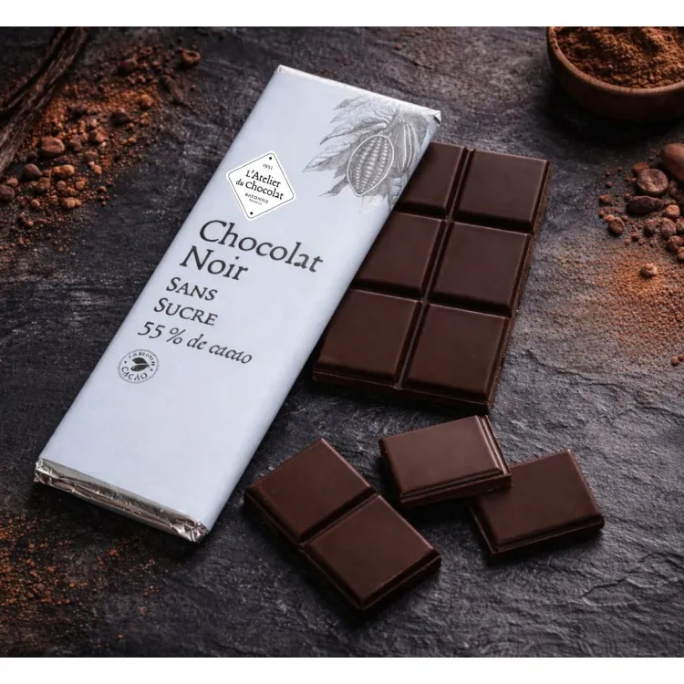 Tablette chocolat noir sans sucre