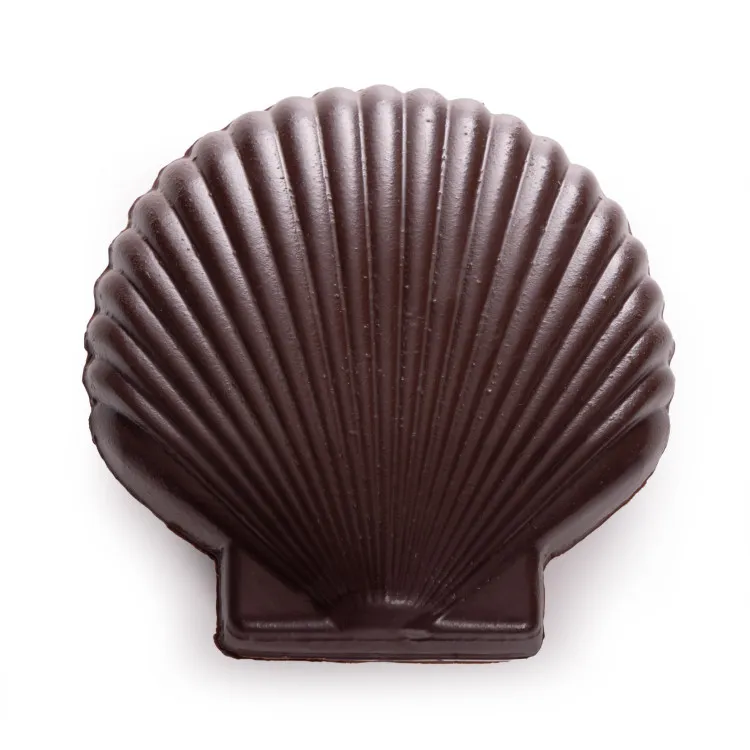 Coquille saint-jacques en chocolat et perles cacao lait caramel livraison rapide cadeau chocolat artisanal