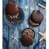 Coquille saint-jacques en chocolat et perles cacao lait caramel livraison rapide cadeau chocolat artisanal