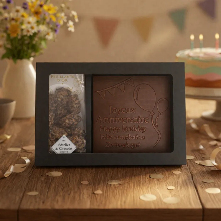 Duo cadeau chocolat Joyeux Anniversaire