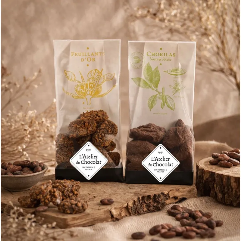 Duo spécialités Feuillants d'Or Chokilas livraison spécialités basques atelier du chocolat
