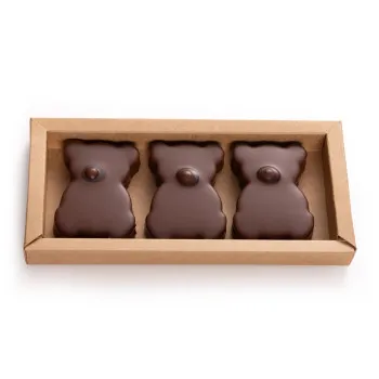 Boîte de 3 Oursons guimauve vanille chocolat au lait