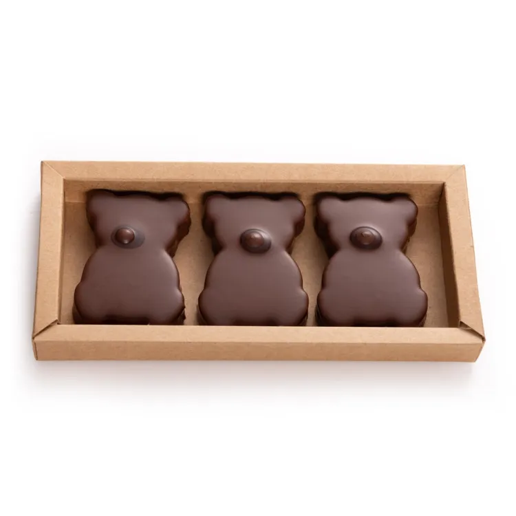 Boîte de 3 Oursons guimauve vanille chocolat au lait
