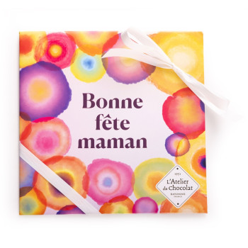 Carré cœur en chocolat noir ou lait Je t’aime Bonne fête maman livraison express chocolats fête des mères