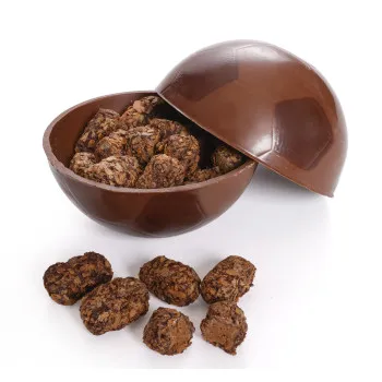 Ballon de Football Chocolat moulage ballon en chocolat artisanal garniture feuillants or