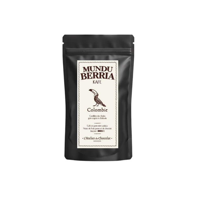 café en grains grands crus Mundu Berria colombie livraison 24h chocolat d'exception atelier du chocolat