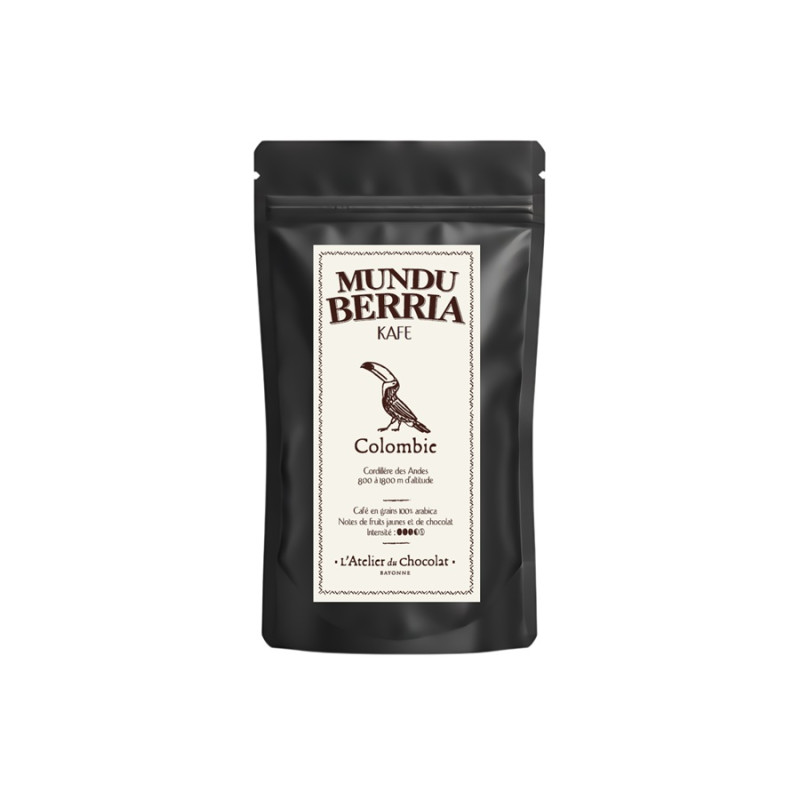 café en grains grands crus Mundu Berria colombie livraison 24h chocolat d'exception atelier du chocolat