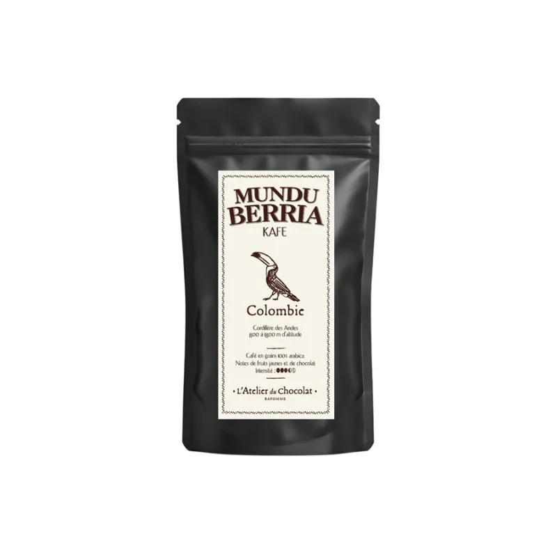 café en grains grands crus Mundu Berria colombie livraison 24h chocolat d'exception atelier du chocolat