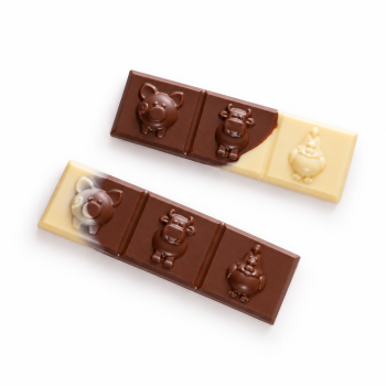 barres animaux de la ferme en chocolat au lait chocolat blanc atelier du chocolat