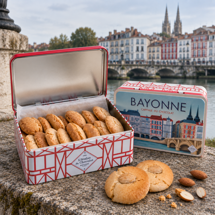Une boîte métal en édition limitée, sublimée par une illustration originale de la ville de Bayonne.