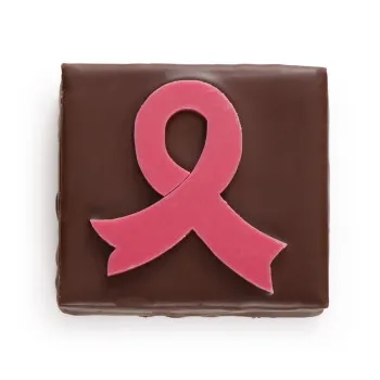 Bouchée Bi-couche Ruban Rose chocolat Octobre Rose