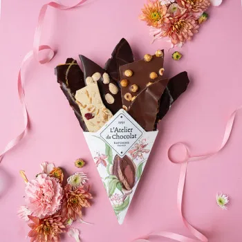Bouquet chocolat solidaire Association Ruban Rose chocolat artisanal