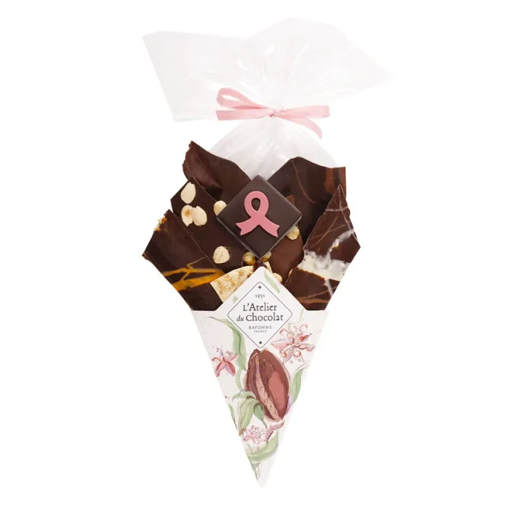 Composition chocolat Octobre Rose Association Ruban Rose