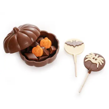 Composition mini bouh chocolats enfants Halloween coffret cadeau friandises bonbons halloween.