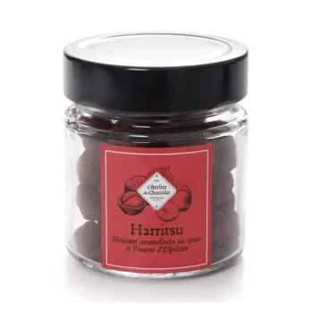 Noisettes caramélisées harritsu cacao piment d'Espelette