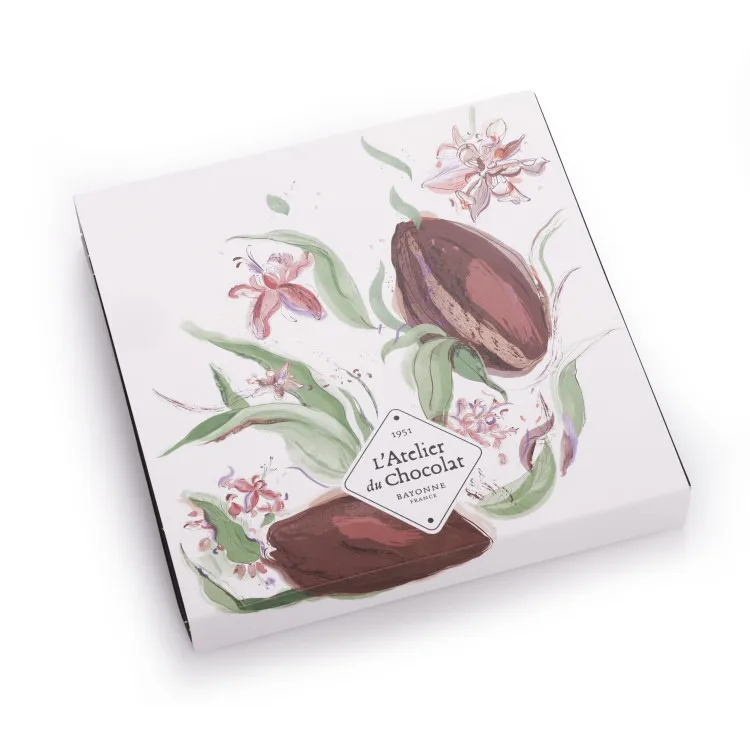 Coffret cadeau pétillant chocolats champagne boite de chocolat extra noir chocolat artisanal emballage