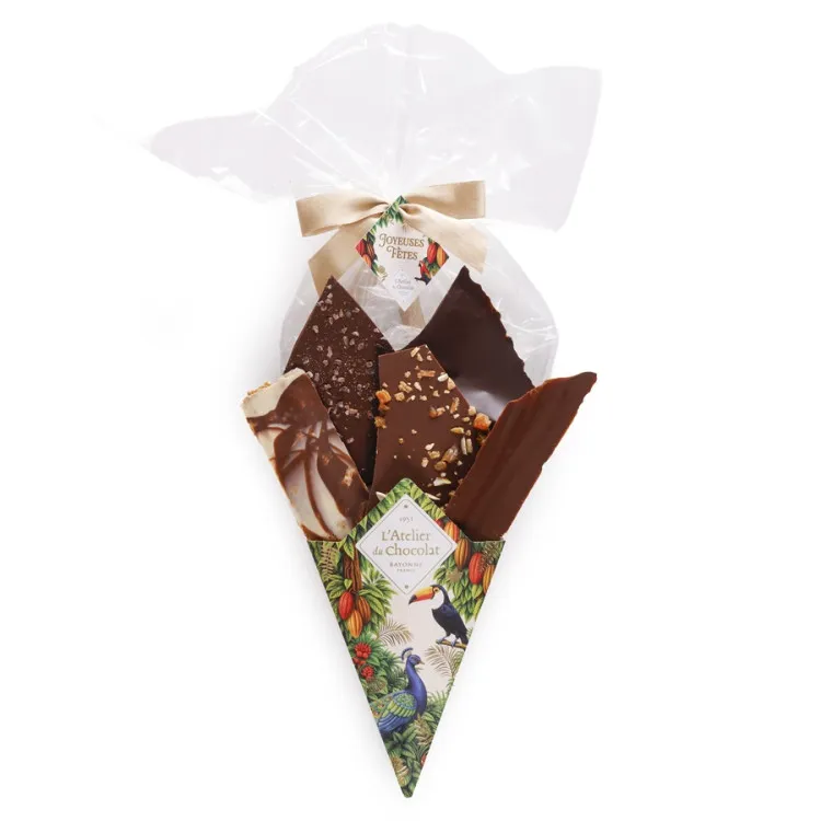 Bouquet de Chocolat® joyeux fêtes assortiment de fines feuilles de chocolat 220g