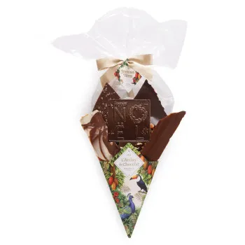 Bouquet de Chocolat® et son mini carré Joyeux Noël assortiment de fines feuilles de chocolat 220g