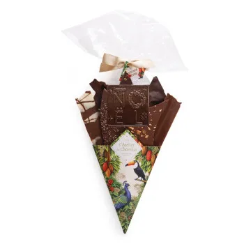Bouquet de Chocolat® et son mini carré Joyeux Noël assortiment de fines feuilles de chocolat 420g