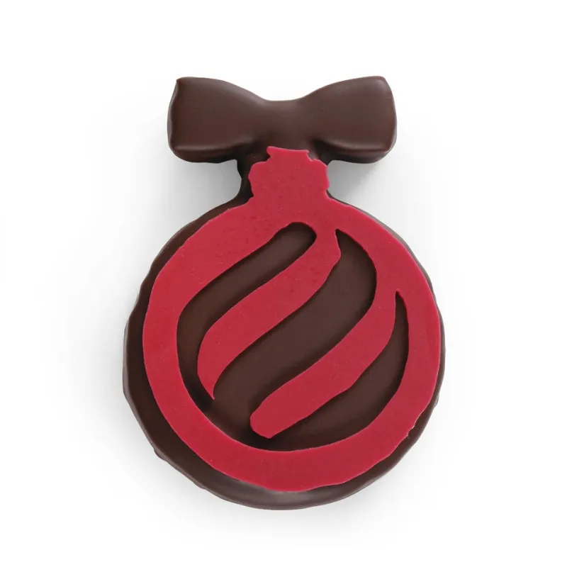 Bouchée boule rouge de Noël gianduja chocolat noir