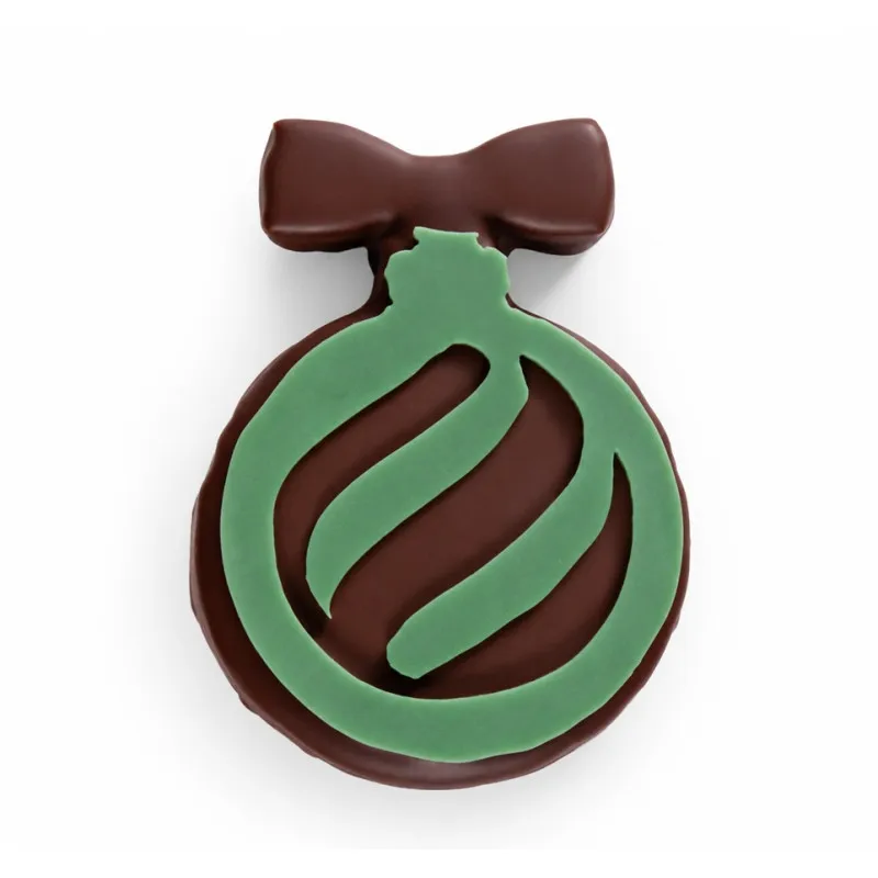 Bouchée boule verte de Noël praliné chocolat au lait
