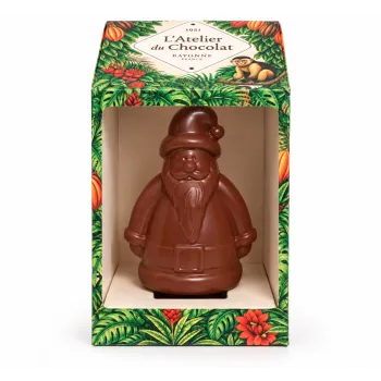 Moulage Père Noël en chocolat livraison chocolats de Noël cadeau gourmand de fin d'année emballage