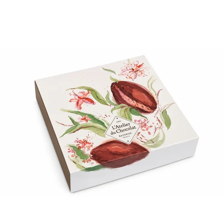 Duo chocolat et fleurs séchées pour un cadeau original et raffiné