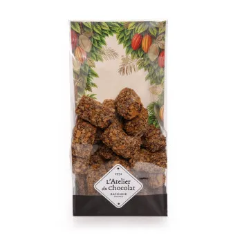 Feuillants d’Or de Noël praliné crêpe dentelle chocolat noir chocolat artisanal 150g